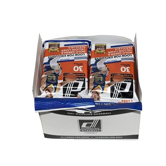 2020-21 Panini Donruss Basketball Cello Box – Complete 12 Fat Packs NBA NEW - Picture 4 of 7